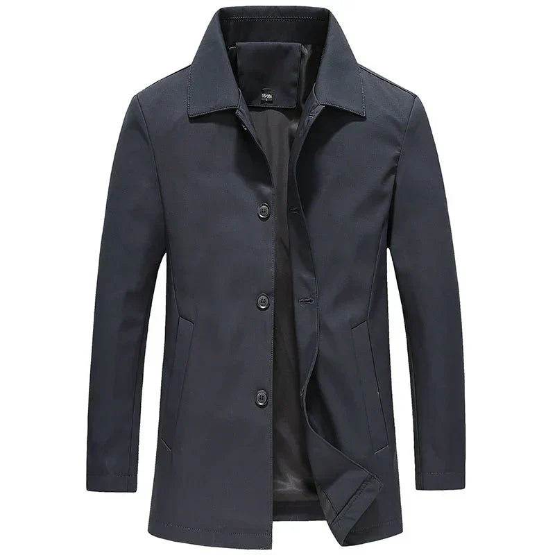 Jackson Men's Long Coat | Windproof Fleece Solid Color