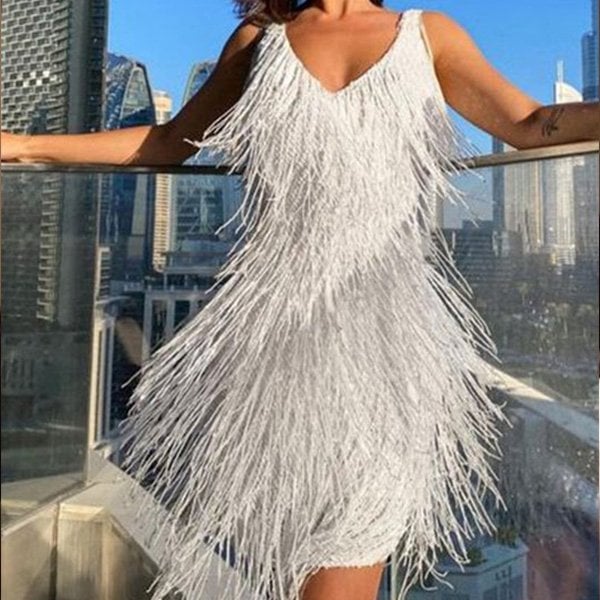 Talia | Sparkling Fringe Evening Dress