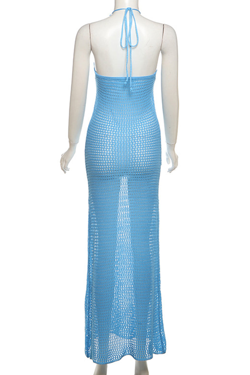 Sienna | Sultry Floral Cutout Backless Halter Maxi Dress (3 Colors)