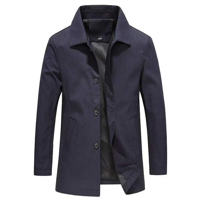 Jackson Men's Long Coat | Windproof Fleece Solid Color