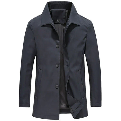 Jackson Men's Long Coat | Windproof Fleece Solid Color