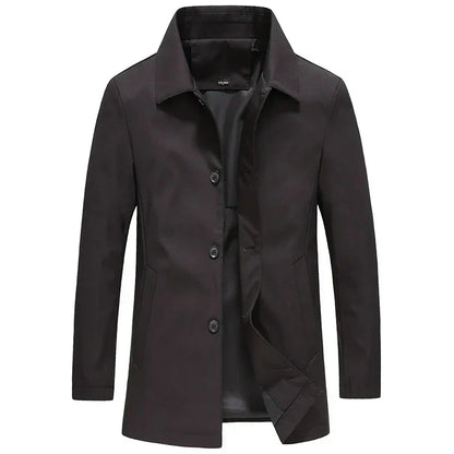 Jackson Men's Long Coat | Windproof Fleece Solid Color