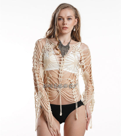 Lila | Hand-Crocheted Hollow Bikini Cover-Up for Sun Protection