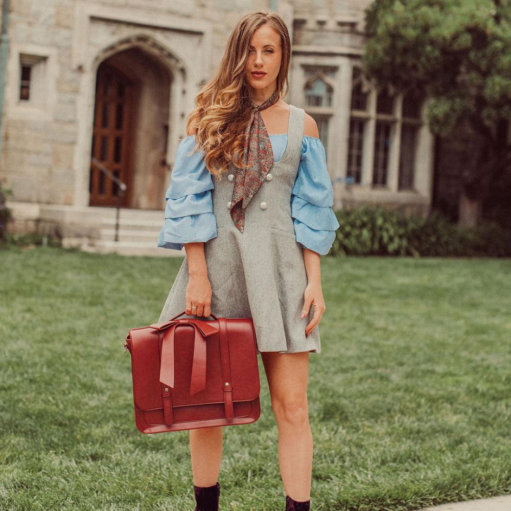 Sienna | Retro Twist Bag in Blue-Pink