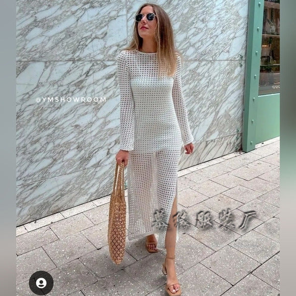Freya | Airy Hollow Maxi Skirt Cover-Up Dress